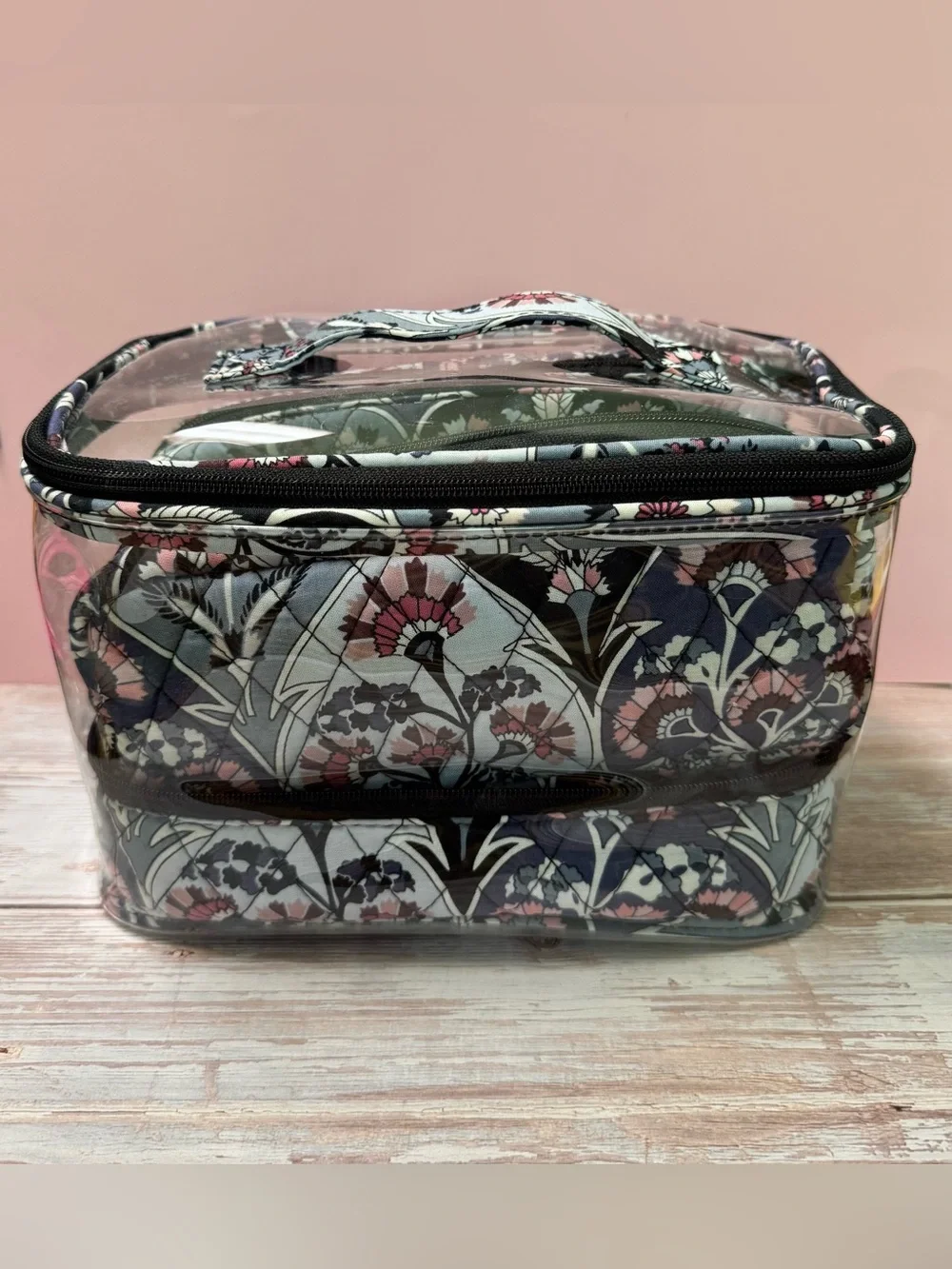 Vera Bradley 4 Pc Cosmetic Makeup Organizer Set in Cotton ORNATE BLOOMS